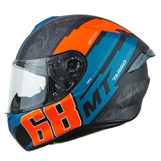 CASCO MT TARGO PRO WELCOME MATE AZUL NARANJA