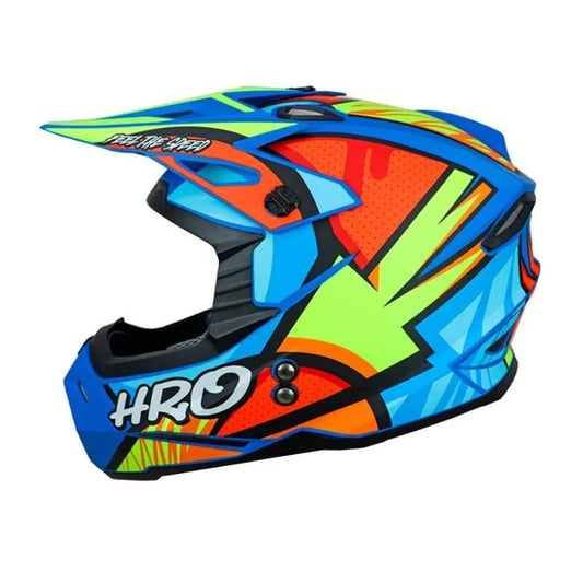 CASCO HRO HRO-MX03 DRIPS MATE AZUL AMARILLO NEON