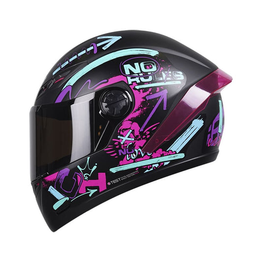 CASCO ICH ICH-501SP BRAAP MATE NEGRO AZUL FUCSIA VISOR HUMO