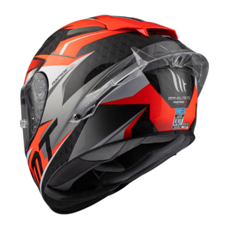 CASCO MT RAPIDE PRO FUGAZ BLANCO ROJO