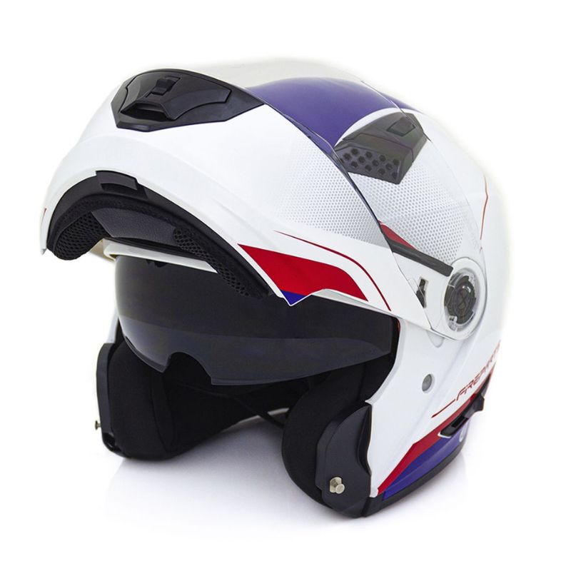 CASCO FIREPARTS AIRWAVE 860D BLANCO AZUL ROJO