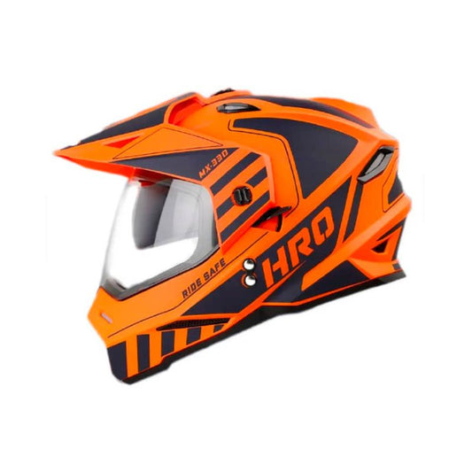 CASCO HRO HRO-MX330DV REX MATE NARANJA NEON AZUL NAVY