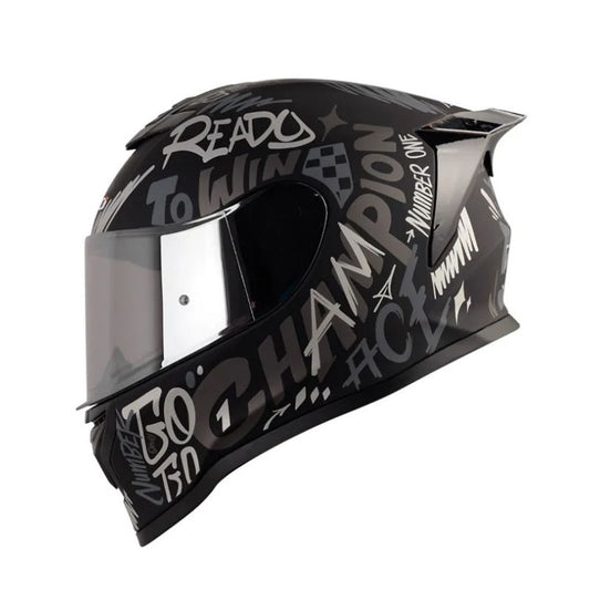 CASCO HRO HRO-506SP CHAMPION MATE NEGRO PLATA