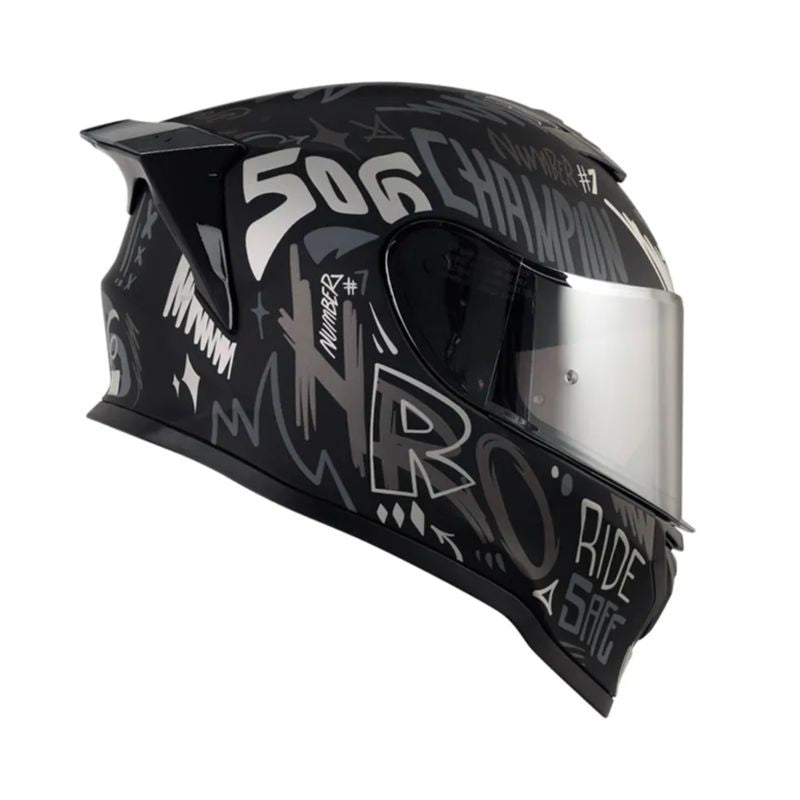 CASCO HRO HRO-506SP CHAMPION MATE NEGRO PLATA