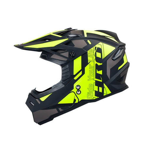 CASCO HRO HRO-MX03 UNDERDOG MATE NEGRO AMARILLO NEON