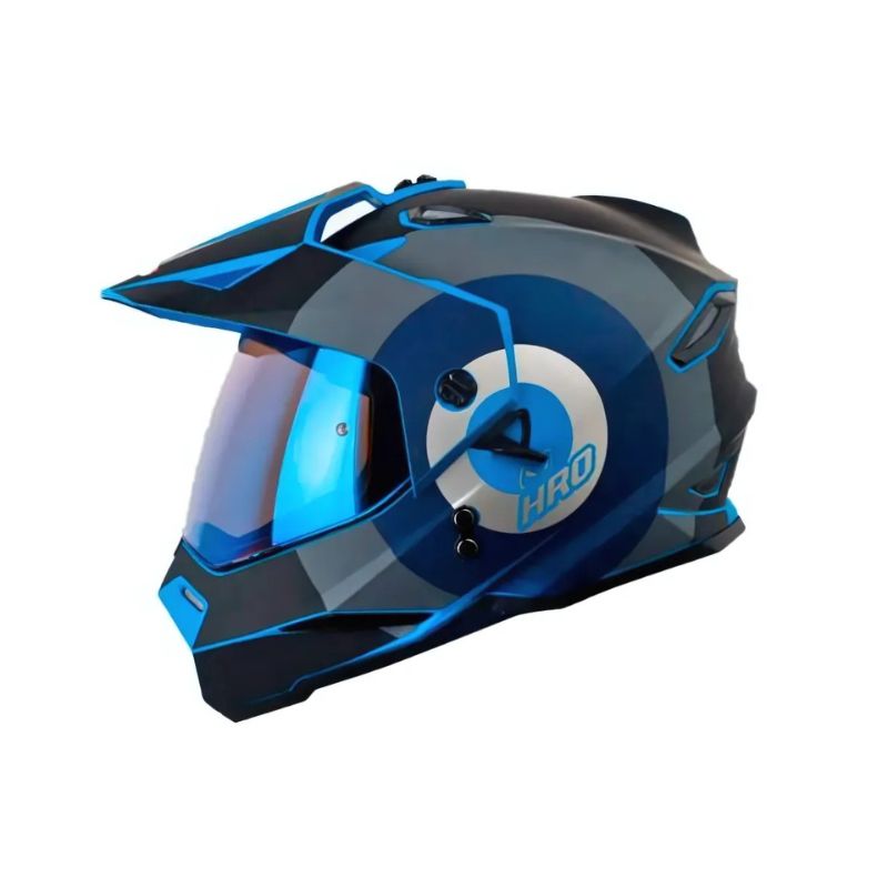 CASCO HRO HRO-MX330DV WRITTER MATE AZUL GRIS VISOR IRIDIUM