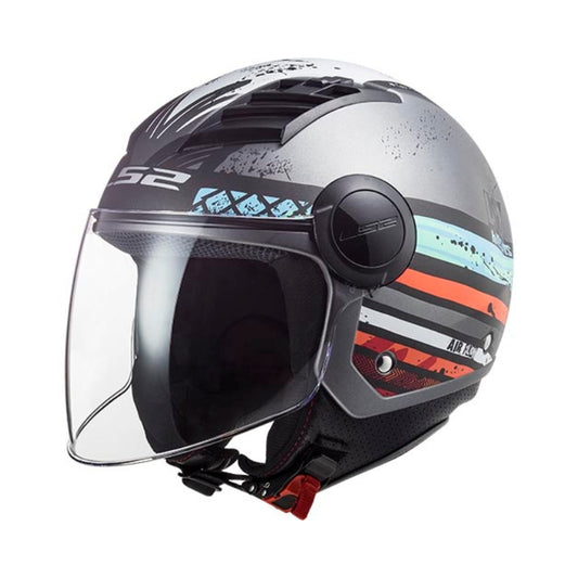 CASCO LS2 OF562 AIRFLOW RONNIE MATE GRIS AZUL