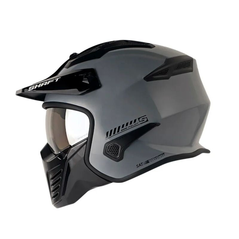 CASCO SHAFT SH-225 PILOT SOLID GRIS NEGRO + ACCESORIO