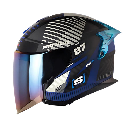 CASCO SHAFT SH-240DV PRO RACETRON NEGRO AZUL HUMO