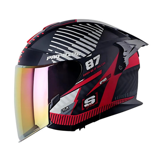 CASCO SHAFT SH-240DV PRO RACETRON NEGRO ROJO HUMO