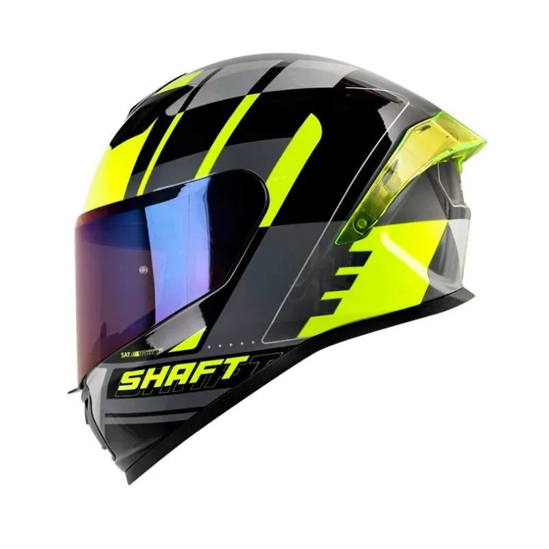 CASCO SHAFT SH-559 GINALE GRIS OSCURO AMARILO NEON IRIDIUM