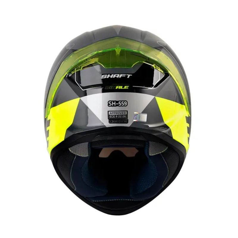 CASCO SHAFT SH-559 GINALE GRIS OSCURO AMARILO NEON IRIDIUM