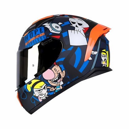 CASCO SHAFT SH-582SP EVO BILLY Y MANDY AZUL VISOR HUMO