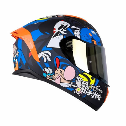 CASCO SHAFT SH-582SP EVO BILLY Y MANDY AZUL VISOR HUMO