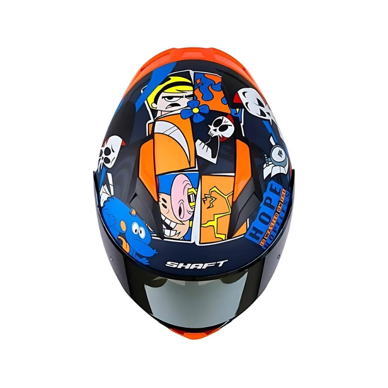 CASCO SHAFT SH-582SP EVO BILLY Y MANDY AZUL VISOR HUMO