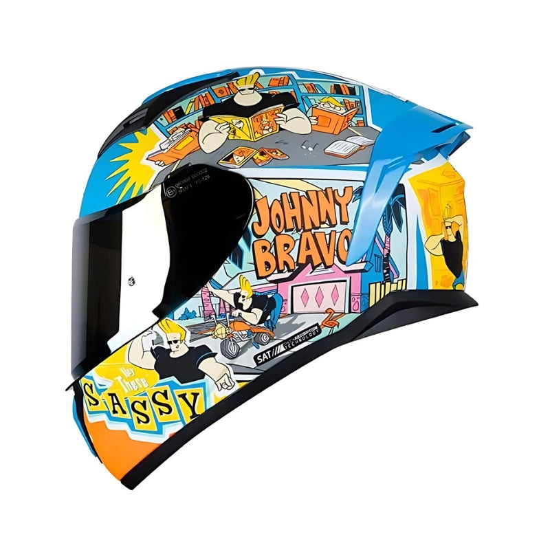 CASCO SHAFT SH-582SP JOHNY BRAVO AZUL VISOR IRIDIUM