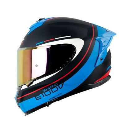 CASCO SHAFT SH-610DV PRO EUROK MATE NEGRO AZUL VISOR IRIDIUM