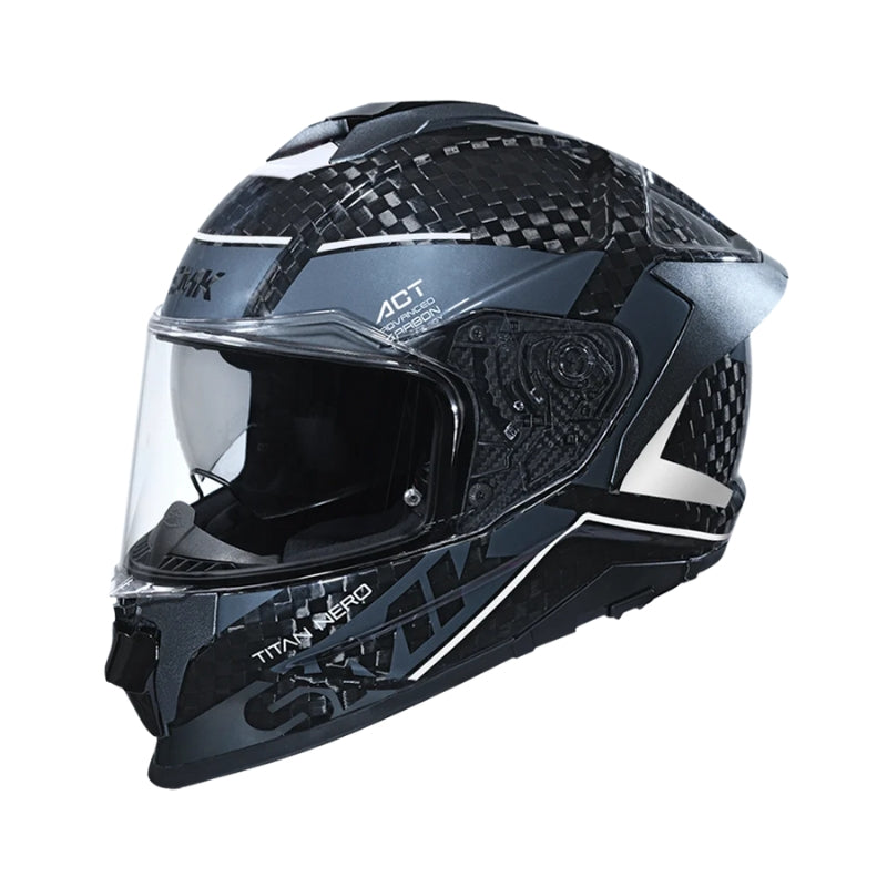 CASCO SMK TITAN CARBON NERO NEGRO GRIS BLANCO