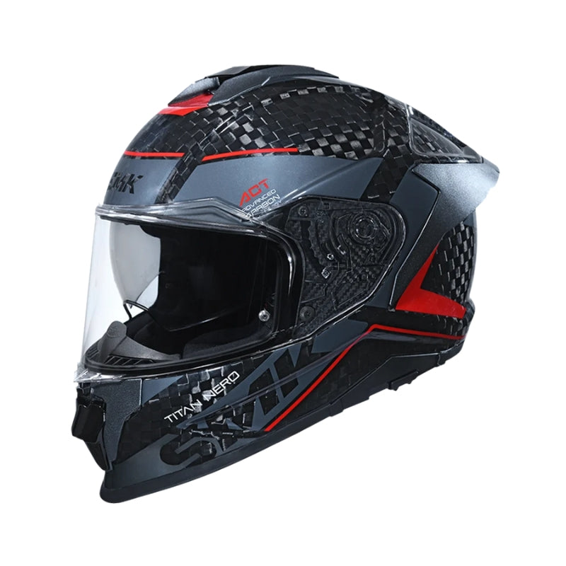 CASCO SMK TITAN CARBON NERO NEGRO GRIS ROJO