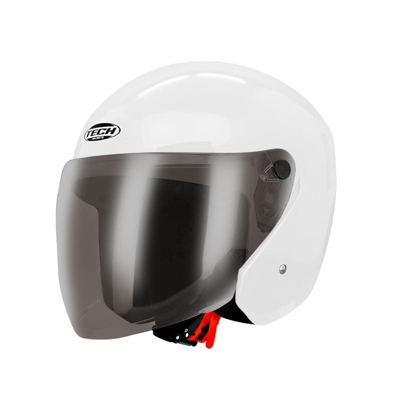 CASCO TECH T10 SOLID BLANCO VISOR HUMO