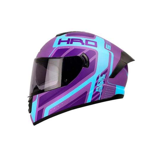 CASCO HRO HRO-518DV CREMER MORADO NEON AZUL VISOR HUMO