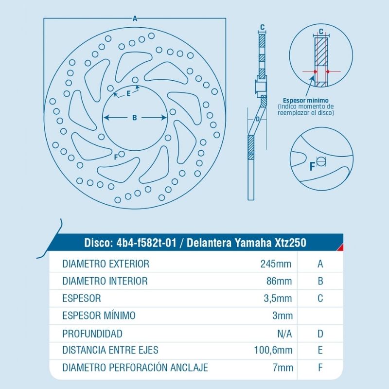 DISCO DE FRENO ICHIMAX DELANTERO XTZ250