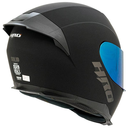 CASCO HRO HRO-511 SOLID MATE NEGRO VISOR AZUL