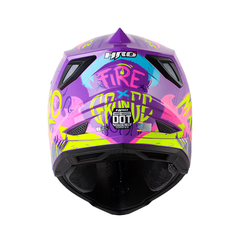 CASCO HRO HRO-MX03 FIRE GRUNGE MORADO FUCSIA