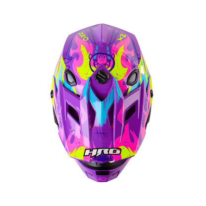 CASCO HRO HRO-MX03 FIRE GRUNGE MORADO FUCSIA