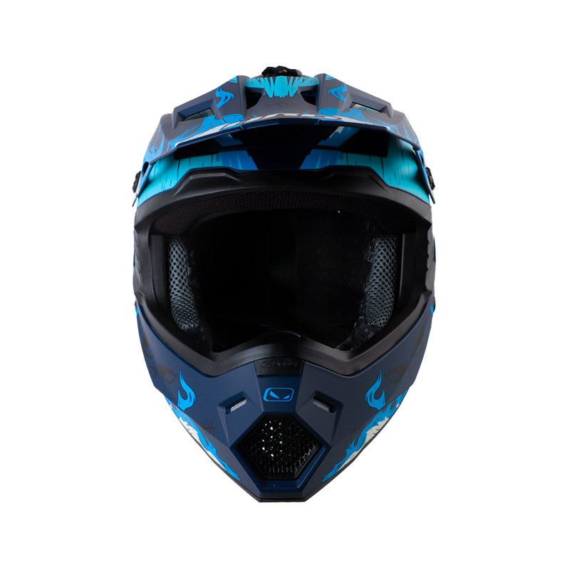 CASCO HRO HRO-MX03 FIRE GRUNGE MATE AZUL OSCURO AZUL