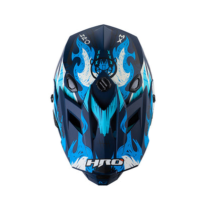 CASCO HRO HRO-MX03 FIRE GRUNGE MATE AZUL OSCURO AZUL