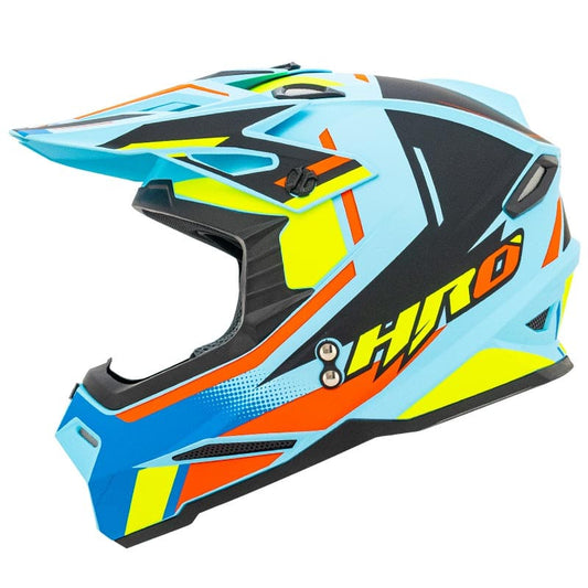 CASCO HRO HRO-MX03 RIFFE MATE AZUL AMARILLO NEON