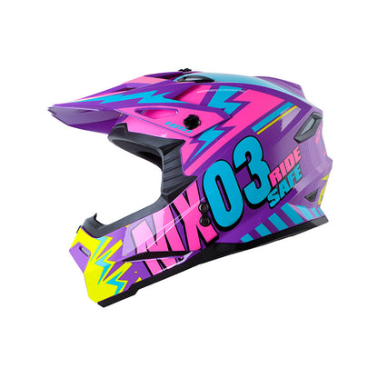 CASCO HRO HRO-MX03 SCRIBBLE MORADO FUCSIA