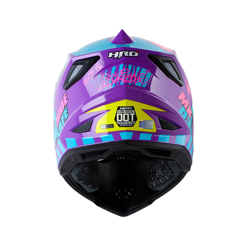 CASCO HRO HRO-MX03 SCRIBBLE MORADO FUCSIA