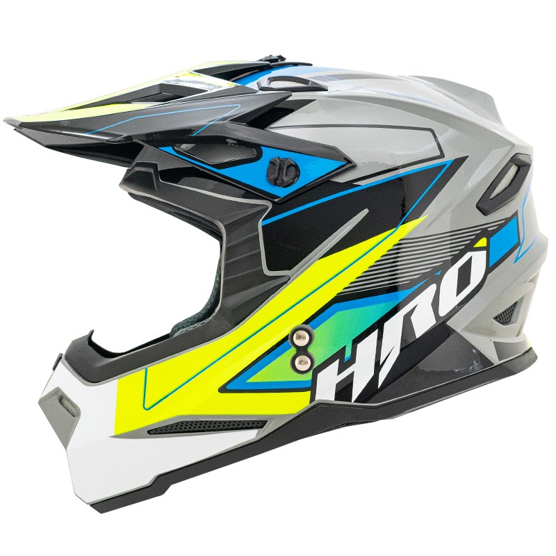 CASCO HRO HRO-MX03 STALL GRIS AMARILLO NEON