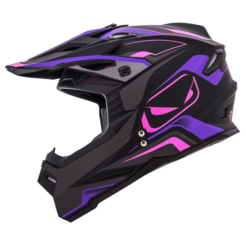 CASCO HRO HRO-MX03 XTREET NEGRO MORADO NEON