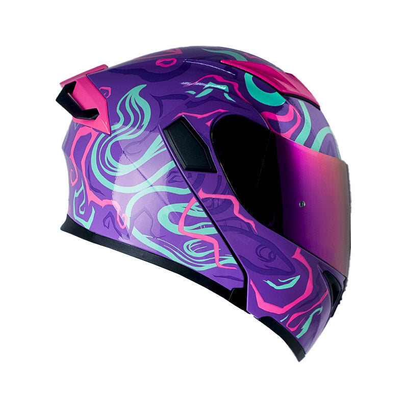 CASCO HRO HRO-3400DV EVO RANDOMER MORADO FUCSIA VISOR IRIDIUM