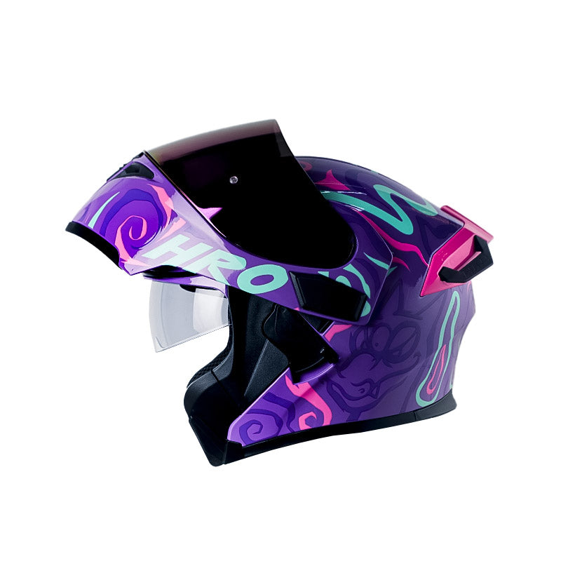 CASCO HRO HRO-3400DV EVO RANDOMER MORADO FUCSIA VISOR IRIDIUM