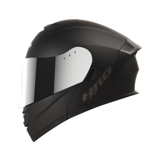 CASCO HRO HRO-3480DV SOLID MATE NEGRO VISOR PLATA