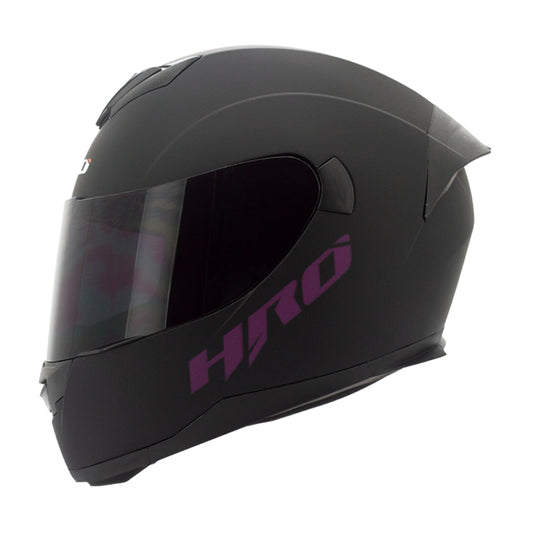 CASCO HRO HRO-511 SOLID MATE NEGRO MORADO VISOR HUMO