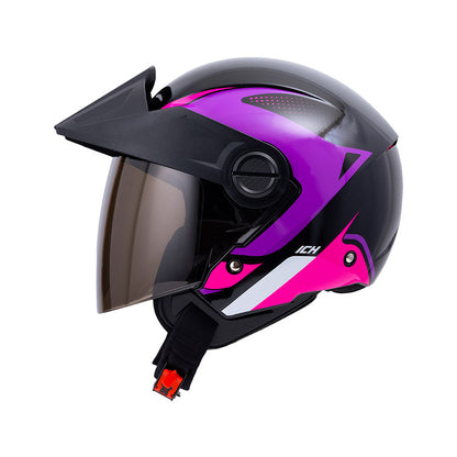 CASCO ICH ICH-102 YARUROK NEGRO MORADO VISOR HUMO