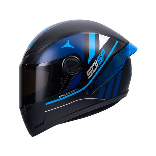 CASCO ICH ICH-501SP NEGGAZ MATE NEGRO AZUL VISOR HUMO