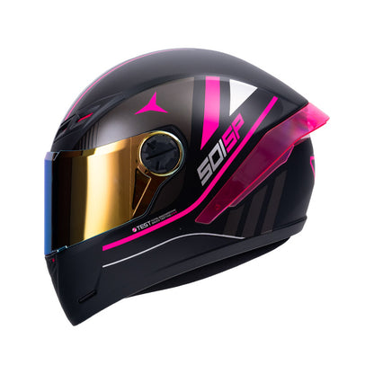 CASCO ICH ICH-501SP NEGGAZ MATE NEGRO FUCSIA VISOR MORADO