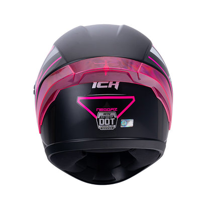 CASCO ICH ICH-501SP NEGGAZ MATE NEGRO FUCSIA VISOR MORADO