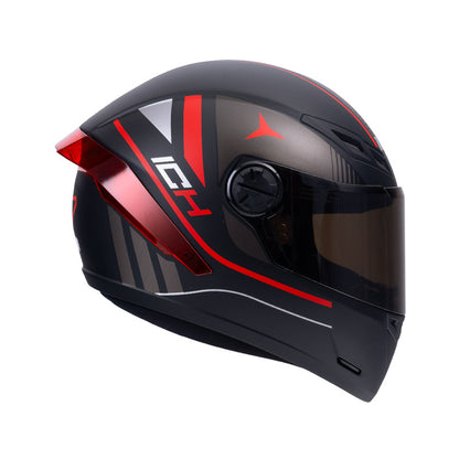 CASCO ICH ICH-501SP NEGGAZ MATE NEGRO ROJO VISOR HUMO