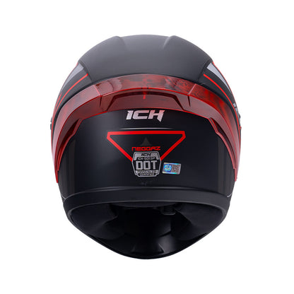 CASCO ICH ICH-501SP NEGGAZ MATE NEGRO ROJO VISOR HUMO