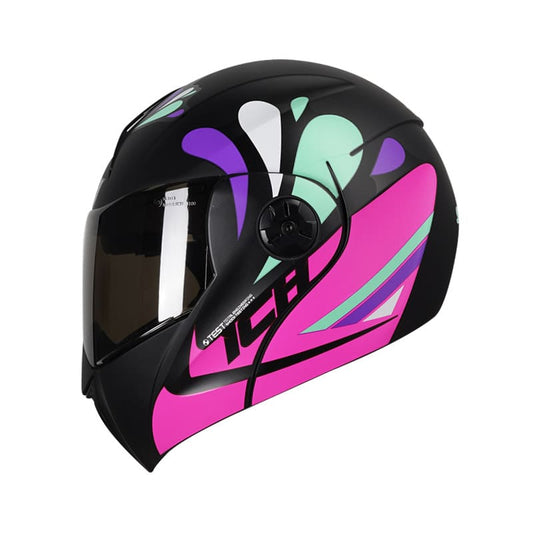 CASCO ICH ICH-3110DV LOTUS MATE NEGRO TURQUESA VISOR HUMO