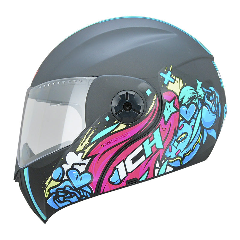 CASCO ICH ICH-3110S CUTE MATE NEGRO MORADO NEON