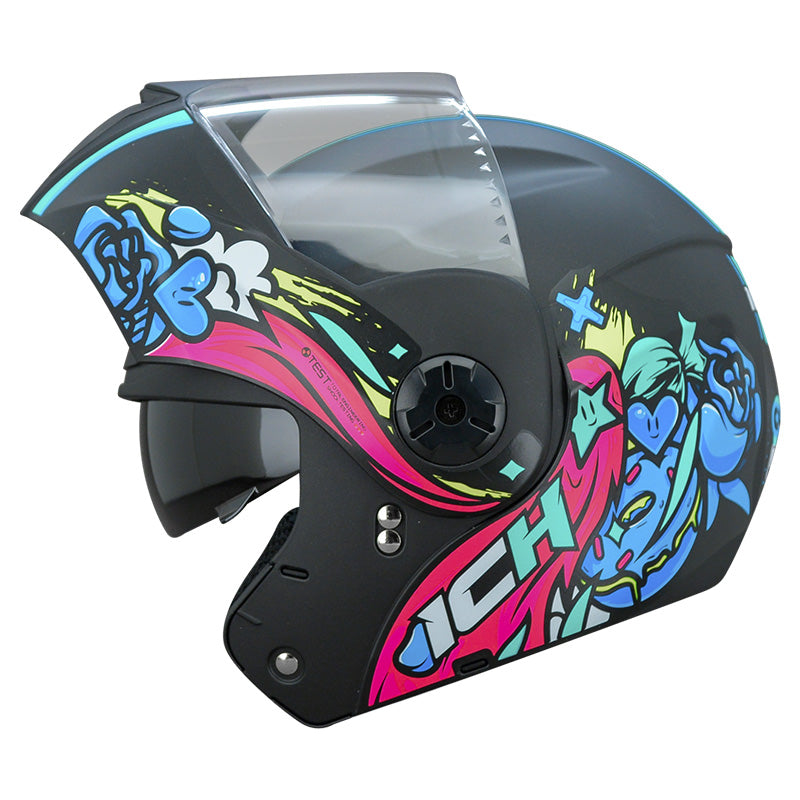 CASCO ICH ICH-3110S CUTE MATE NEGRO MORADO NEON