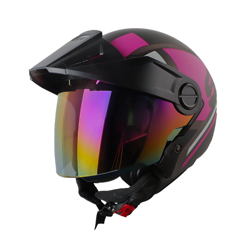 CASCO SHAFT SH-212 DRAK MATE CAMALEON BLANCO VISOR IRIDIUM